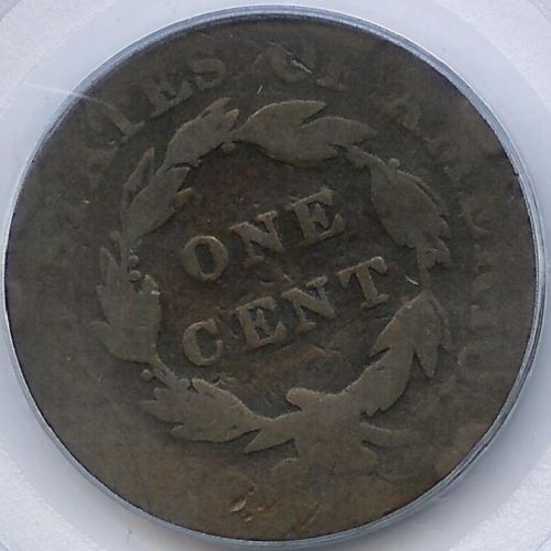 1823 Large Cent PCGS AG 3 Smooth, Good Obverse  