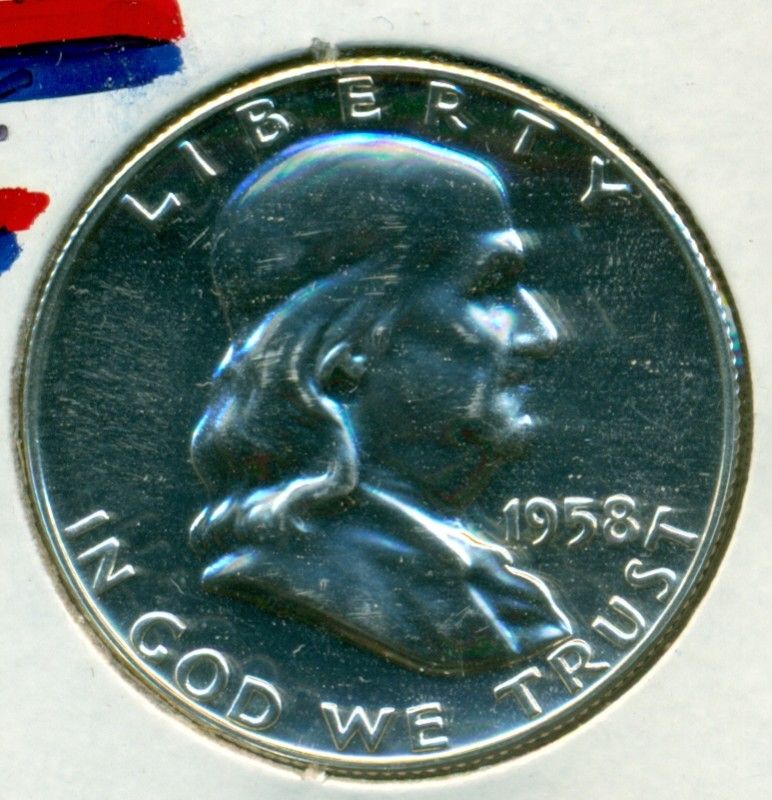 1958 FRANKLIN HALF DOLLAR   GEM PROOF  