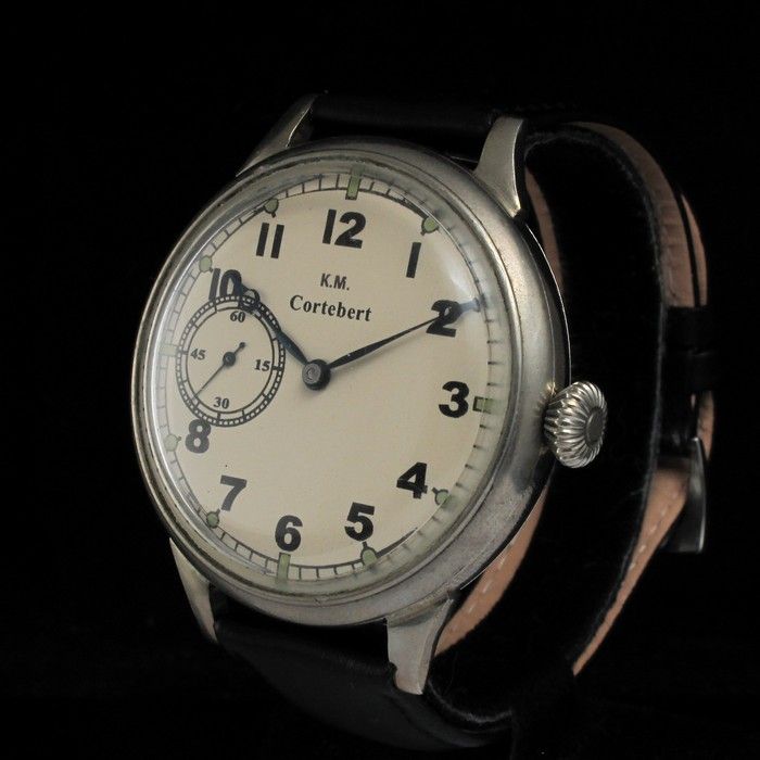 Mens HANDSOME 1930s CORTEBERT Vintage Watch MILITARY STYLE   KM PRE 