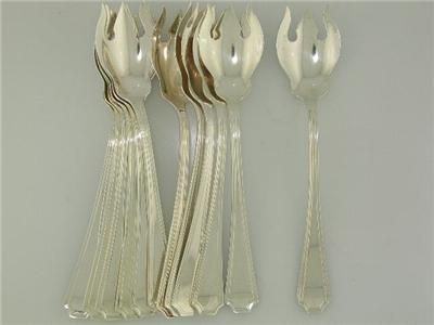 set of 12 Sterling GORHAM Ice Cream Forks FAIRFAX  