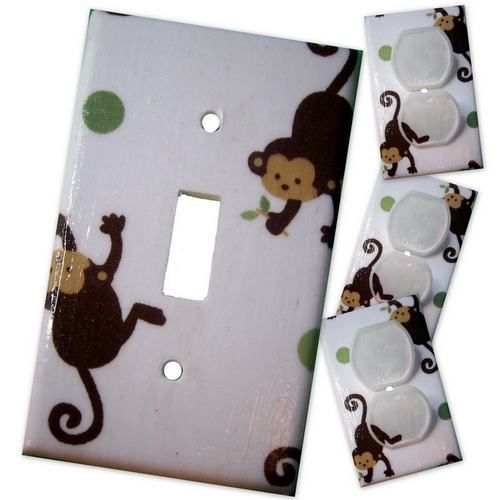 Mod Pod Pop Monkey Switch/Outlet Covers w/plugs  