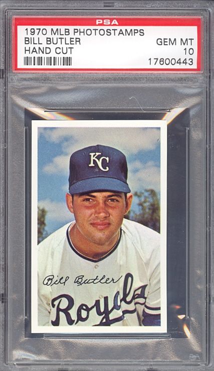 1970 MLB Photostamps Bill Butler Royals PSA 10 pop 3  