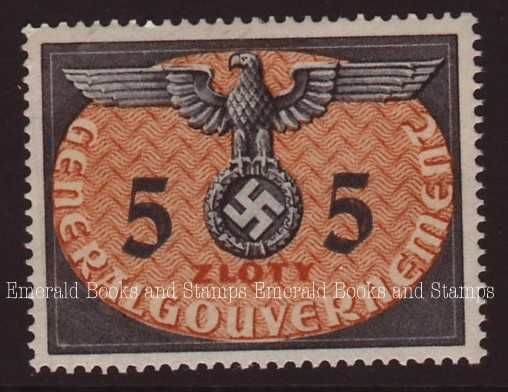 Occupied Poland 1940 large format Official 3 Zloty MNH  