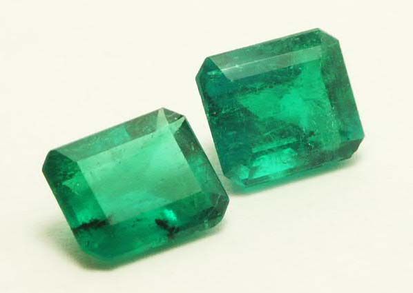 23cts Superb Loose Natural Colombian Emerald Pair~ Emerald Cut 