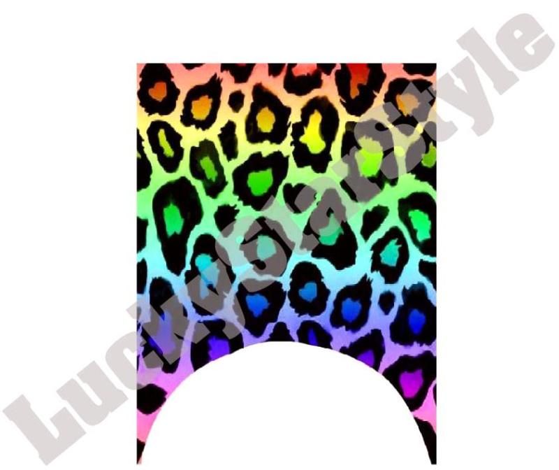 Nail Decal Tips Set of 10   Rainbow Leopard Print Tips  