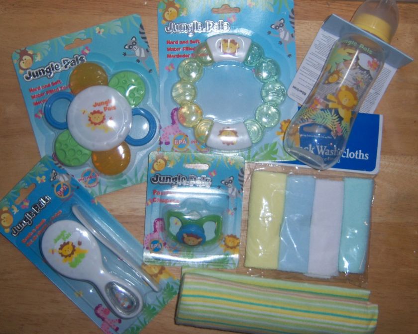 BABY SHOWER SAFARI GIFT SET, DIAPER CAKES, LION, ZEBRA, HIPPO  