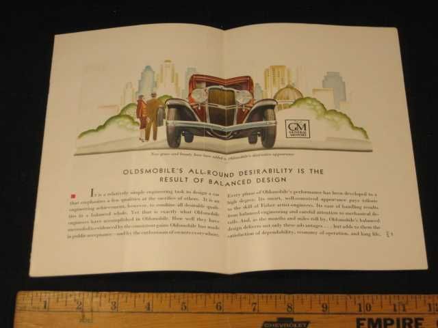 1931 Oldsmobile Six Car Catalog Sales Brochure CDN  