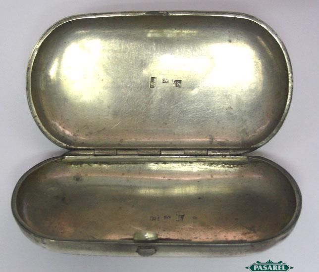 Antique Russian Silver Oval Cigarette Case Moscow 1870  
