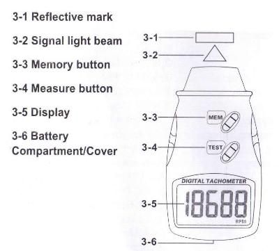 Digital Photo Laser Tachometer RPM LED Non Contact Tool  