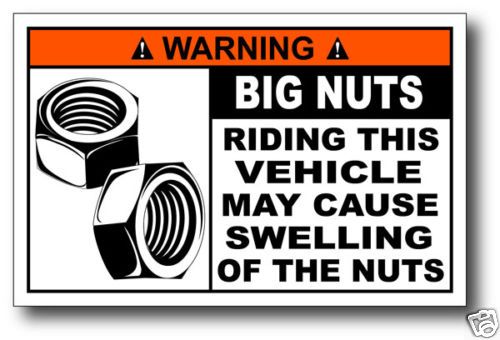 Big Nuts Quad funny Warning Sticker Decal Racer z400  