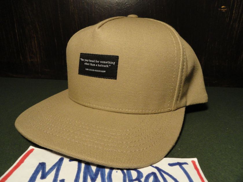 RAW   Ready Amongst Willing Snapback Hat Supreme Tan  