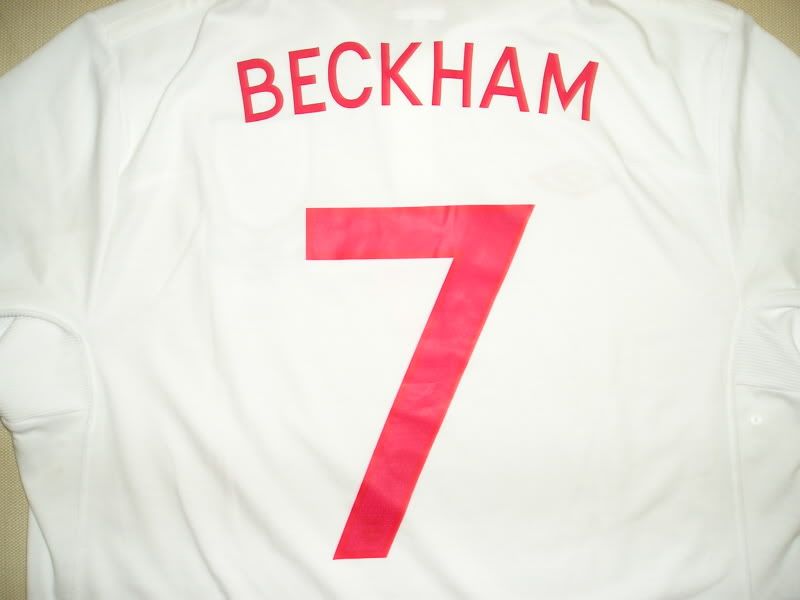 ENGLAND SHIRT JERSEY BECKHAM MILAN MANCHESTER MATCH PREPARED PLAYER 