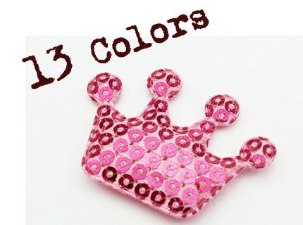 40 Sequin Crown (13 Colors U PICK) Applique 4003 14480  