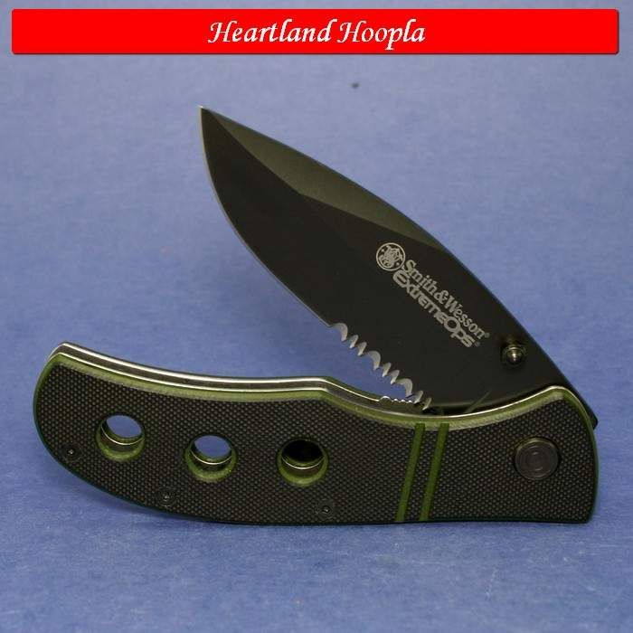 G10 Extreme Ops Linerlock Knife With Black G 10 Handles   SWG105S