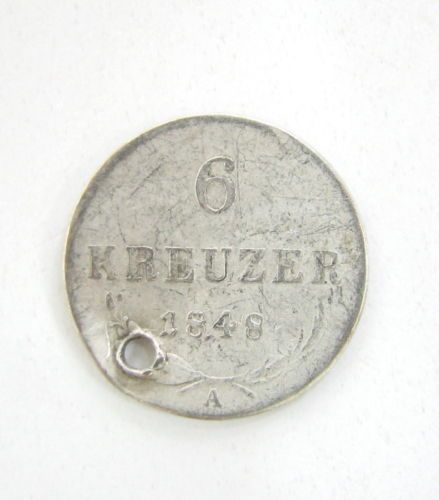 AUSTRIA 6 KREUZER A COIN 1848 SEE  