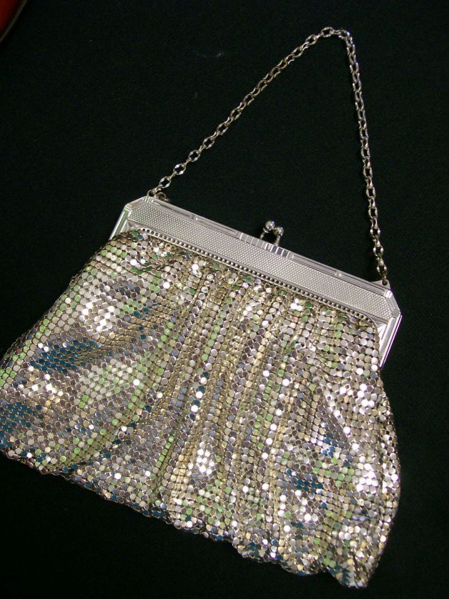 Whiting and Davis metal mesh purse art deco 1920s mint  
