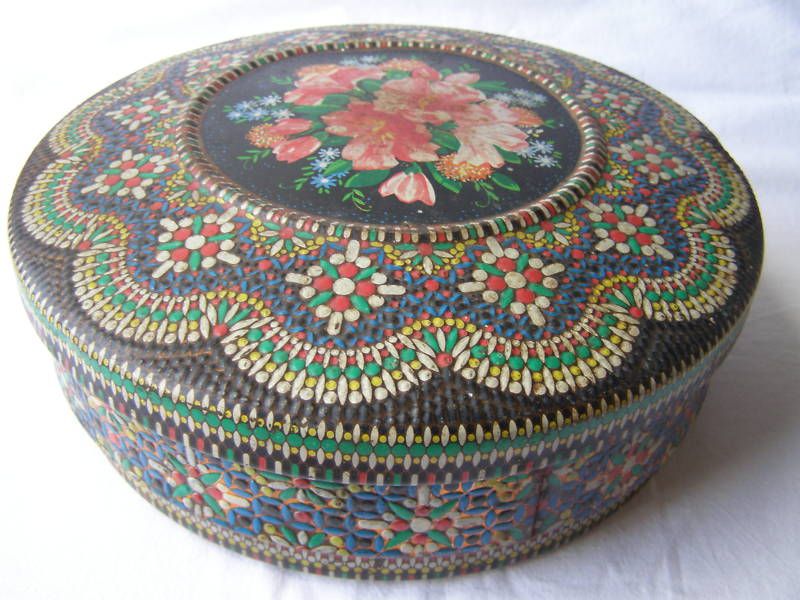 Stunning Rare Holland Floral Tin Box, 1950s, 60s WOW  