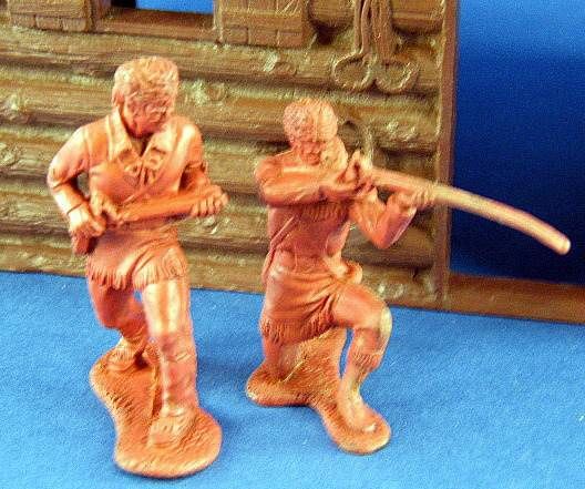 Vintage Auburn Frontier Cabin 3 Frontiersmen Wife 2 Indians  