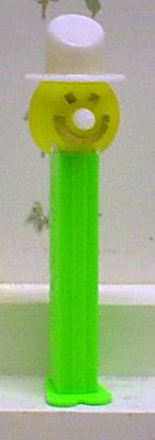 PEZ Singles Christmas Snowman DETYS  Yellow Head/Green  