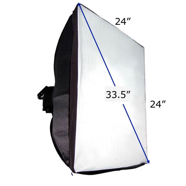 1x4 SOCKET W / 24x24 SOFTBOX PHOTO VIDEO LIGHT HEAD  