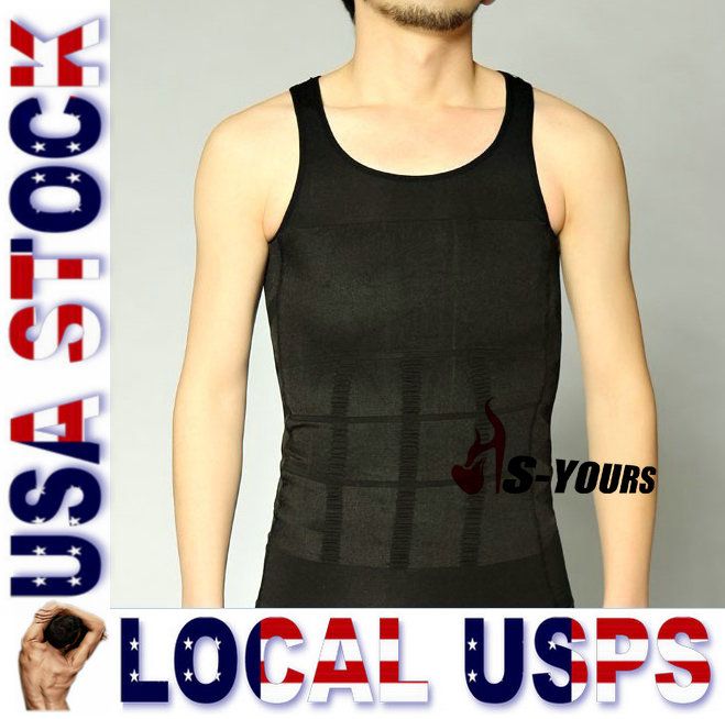 New Mens Slimming T shirts Compression Belly Buster Underwear Lose 