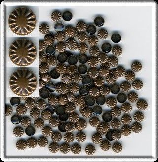 COPPER MEDALLION Rhinestuds 6mm HotFix SUNBURST 1Gr  