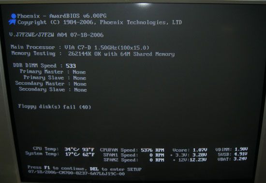 Jetway Mini ITX 25W Motherboard VIA 1.5GHz J7F2WE1G5D  