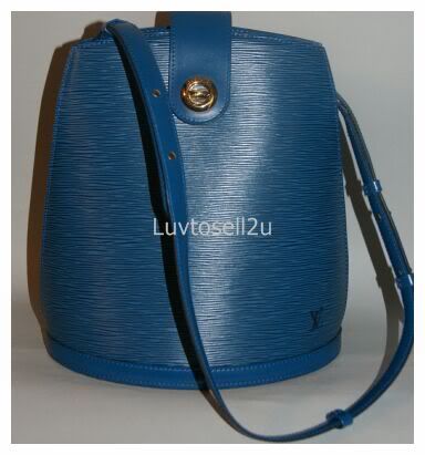 AUTHENTIC LOUIS VUITTON BLUE EPI CLUNY SHOULDER BAG~WOW  