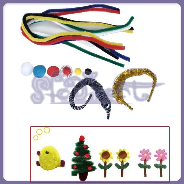 Kids Open Thinking Fuzzy Stick Pom Worm Education Toy  