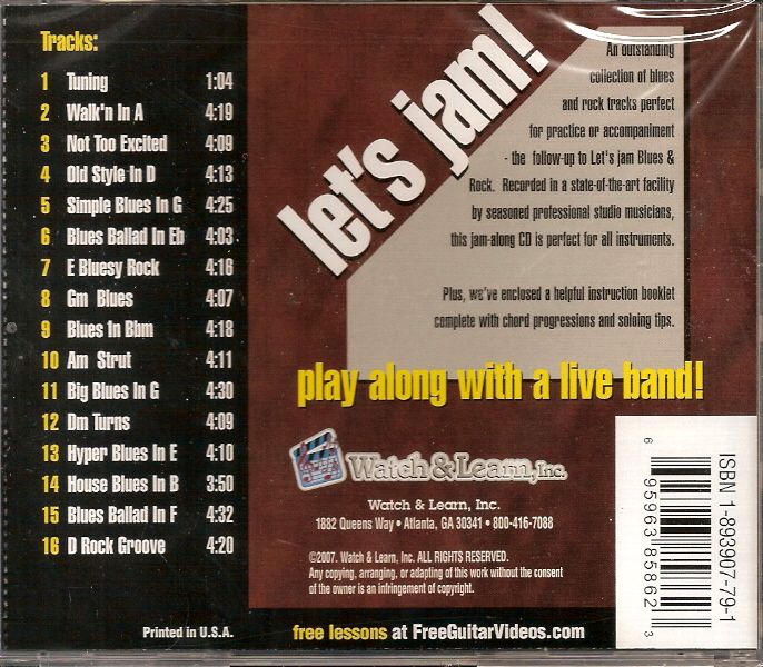 LETS JAM Play Along CD Tracks Bands MORE BLUES & ROCK  