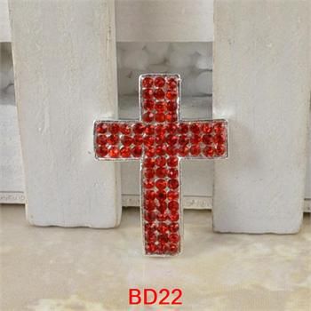 DIY Curved Side Ways Crystal Rhinestone Cross Bracelet Connector Charm 