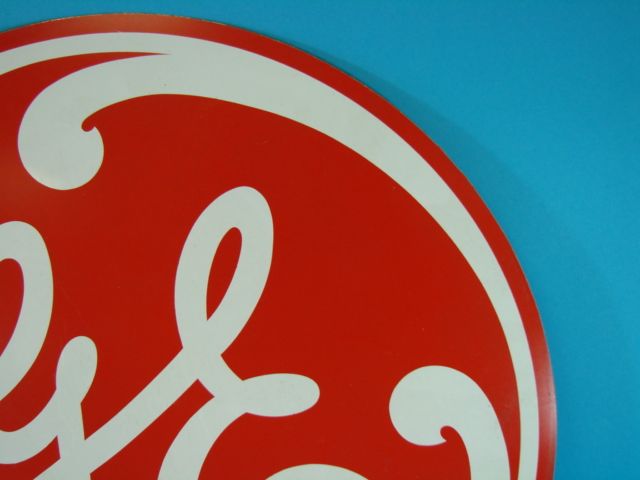 Rare Sheet Metal GE Logo Sign 24 diameter Vintage Collectible  