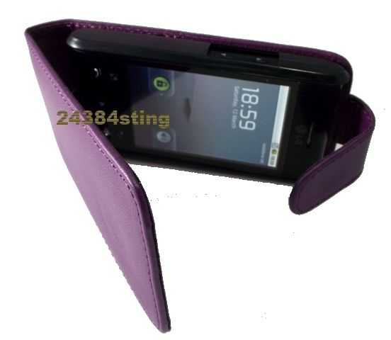 LEATHER FLIP CASE COVER POUCH for LG OPTIMUS GT540  