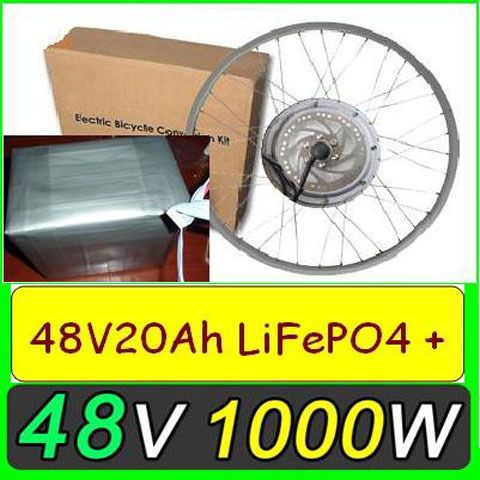 48V 1000W R DISC Ebike Kits 26+48v 20ah LiFePO4 Battery 5A Charger 