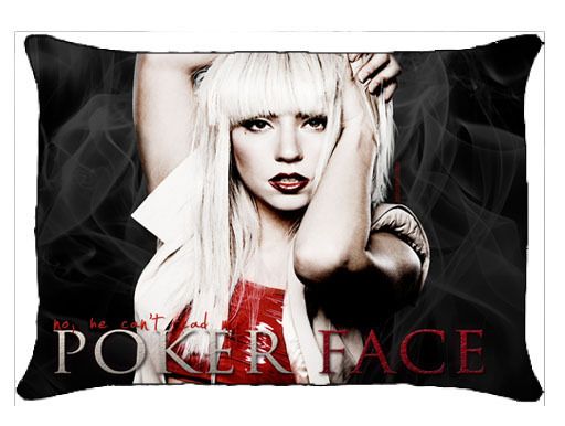 New Lady Gaga Poker Face Pillow Case  