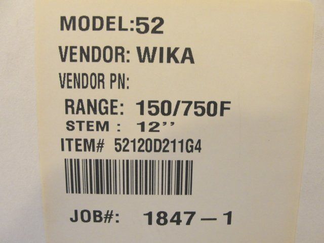 3495 NEW WIKA 52120D211G4 BiMetal Thermometer  