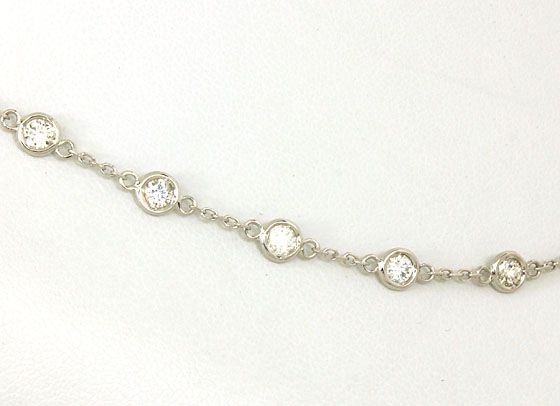 LOVELY 14K GOLD 2 CT DIAMONDS BY THE YARD ETERNITY NECKLACE  