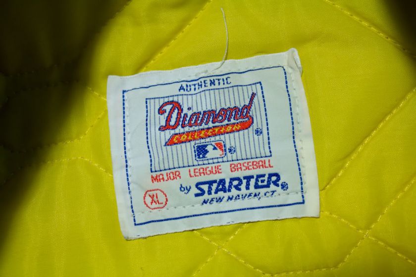 VINTAGE STARTER DIAMOND MLB PITTSBURGH PIRATES JACKET BLACK WHITE 