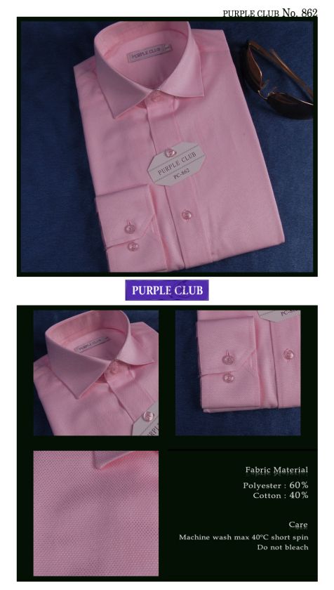 MENS PINK JACQUARD SEMI SLIM FIT SOLID DRESS SHIRTS.862  