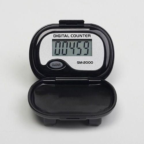 SM 2000 Digital Step Pedometer color Black  