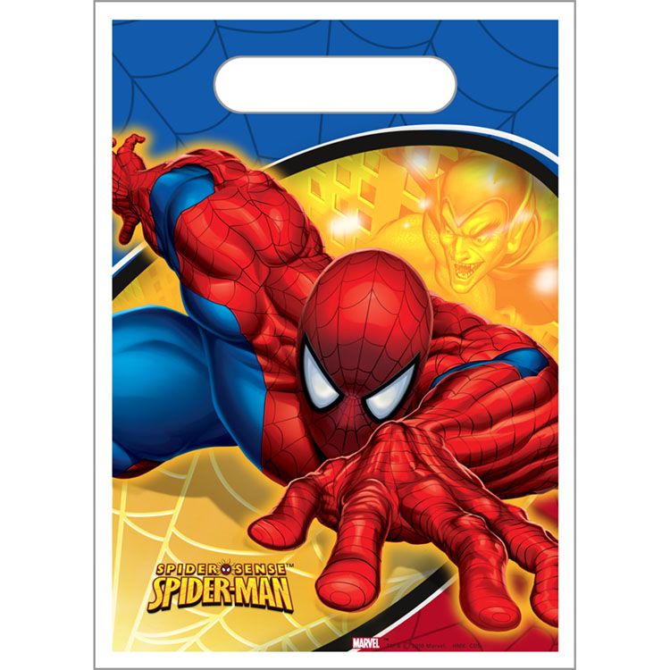 eight 8 spider sense spider man favor bags