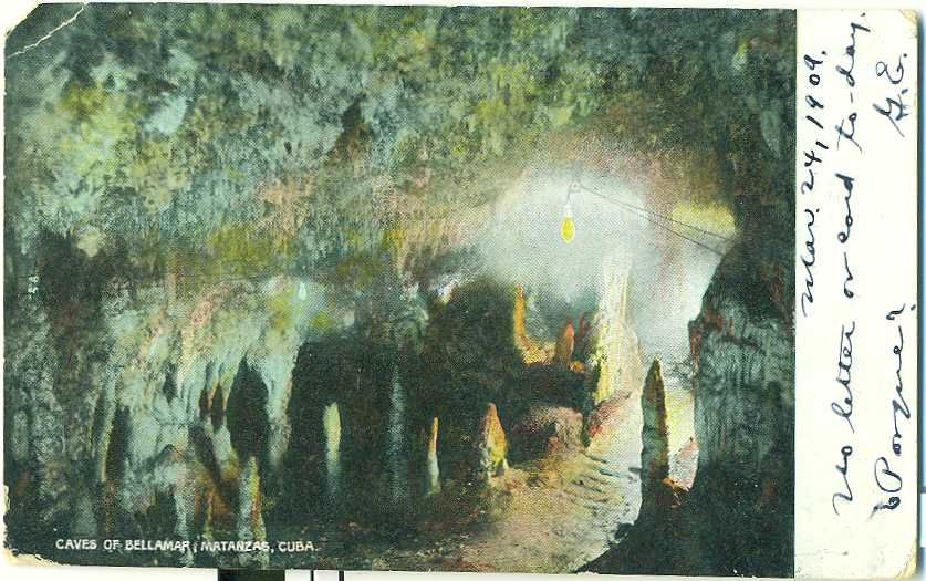 CUBA   Caves of Bellamar, used 1909 Marianao POSTCARD  