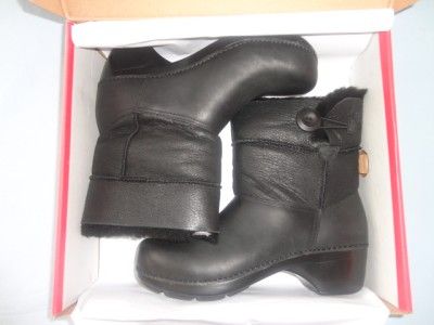   pair of NEW DANSKO STORMY BLACK NUBUCK LEATHER BOOTS CLOGS SZ 42 11