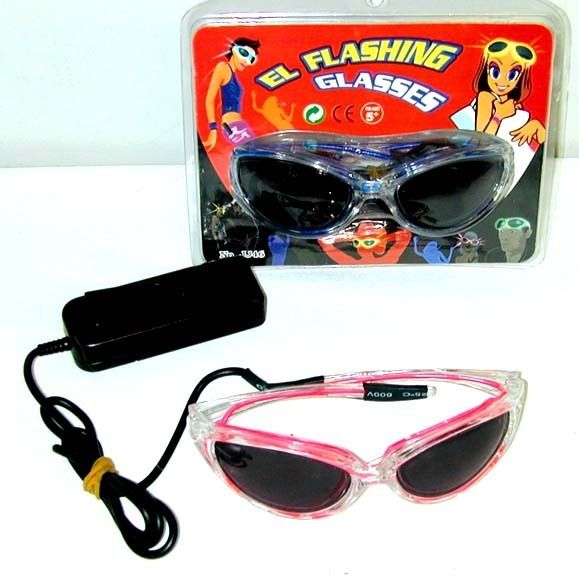 FLUORESCENT LIGHT BULB GLASSES party rave concert sunglasses lightup 