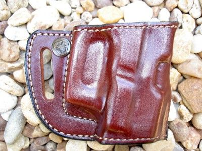 LEATHER BELT SLIDE HOLSTER for 9MM GLOCK 17 19 26 34  