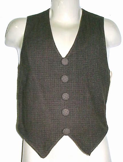 WESTERN FRONTIER COWBOY / GAMBLERS WOOL VEST 1800 A1  