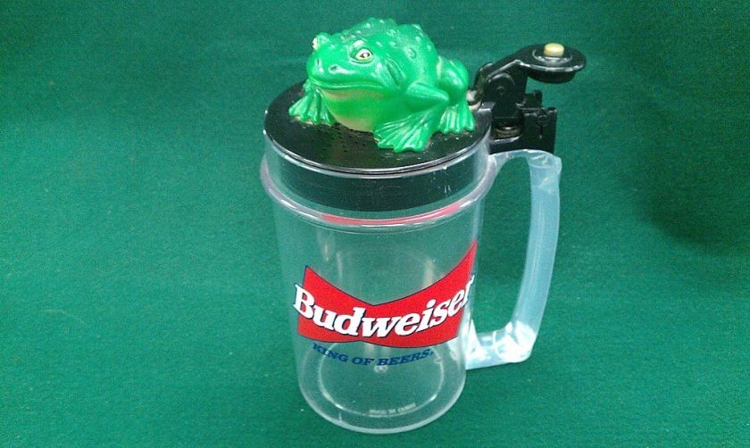   Budweiser Beer Advertising Talking Frog Mug Stein Croak Bud weis er