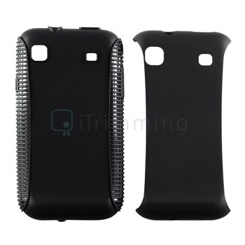 Black Dual Flex Hard Case Cover For Samsung Galaxy S 4G T959v T Mobile 