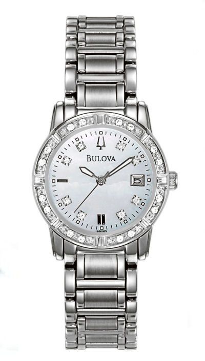 BULOVA LADIES LUXURY 25 DIAMONDS MOP DIAL 96R105  