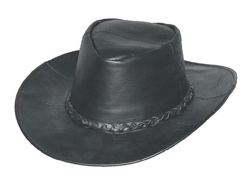 LEATHER PATCH COWBOY HAT   WIRE BRIM (S, M, L, XL)  